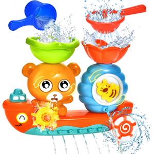 Baby Bath Toys for Kids Ages 1-3 Toddler Bath Toy Bear Bathtub Toys for Babies 12 Months Boys Girls Infant Water Tub Toys 1 2 3 Year Olds Preschool Learning Gift