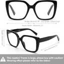 DOOViC 3 Pack Oversized Reading Glasses for Women Blue Light Blocking Square Stylish Computer Readers