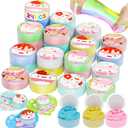 Funewest 24 Pack Ice Cream Butter Slime for Kids, Soft Stretchy Slime Bulk Set with Individual Containers, Party Favors, Classroom Prizes, Sensory Play Toys