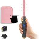 Ukliss Mini Curling Iron, 30s Fast Heat, 5 Temp Settings, Dual Voltage with UK/EU Plug, Auto Shut-Off & Heat Mat
