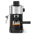 6 Bar Espresso Machine, 800W Compact Coffee Maker with Stainless Steel Cup Warmer, Steam Milk Frother, Automatic Pressure Relief, Cappuccino & Latte Maker, Black, for Home and Office