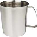 Measuring Cup, Stainless Steel Measuring Cup (24 Ounce/ 0.7 Liter), Milk Frothing Pitcher, Steaming Pitcher, Milk Frothing Cup with Marking with Handle for Espresso Machines, Latte Art