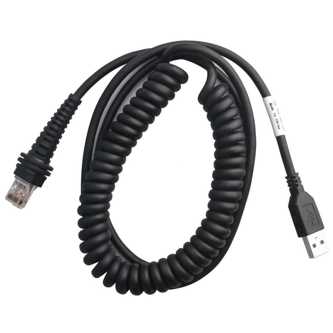 VOTTAN Coiled USB Cable 1900G-HD 1900G-SR 1902G-HD 1300G 1400G Barcode Scanner USB Cables for Honeywell (3M / 9FT Coiled USB Port)