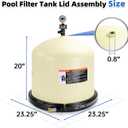 178581 Pool Filter Lid Assembly Compatible with Pentair CCP 420 sqft Filter | Fit for Quad D.E. 80 Pool and Spa Cartridge Filter Include Part Number 190058 9820980 190003 39010200Z, Almond