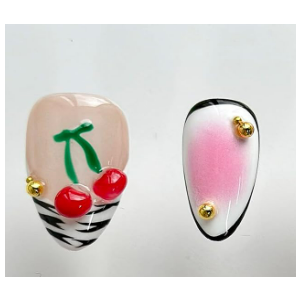 Luxury Press on Nails Short Almond Handmade 3D Unique Reusable ABS Material Fake Nails French Tip False Nails with Designs Flower Leopard Print Fall Glossy Glue on Nail Thick Acrylic Nail(S)
