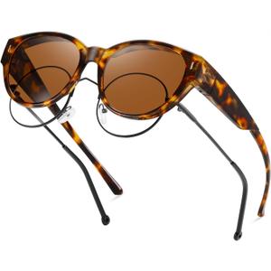 kimorn Polarized Fit Over Glasses Sunglasses For Women Man,Trendy Cat Eye Shades For Driving Riding