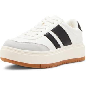 Madden Girl Women's Navida Sneakers (6, White/Black)