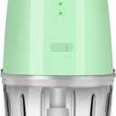 Food Processor - Cordless Mini Food Processor & Portable Small Food Chopper for Vegetables Fruit Salad Onion Garlic,Kitchen,1.3Cup 10 0z,150 Watts,Glass Container Dishwasher Safe (Green)