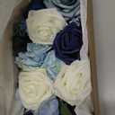 Rinlong 3Pcs Pre-made Cake Flowers Navy Blue Cake Decorations Wedding Cake Decorating Flowers Decor Christening Birthday Baby Shower Baptism Party Cake Toppers