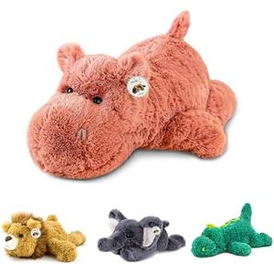 YOUBLEK 16" | 2 Pounds Pink Hippo Weighted Stuffed Animals,Sensory Comfort Plush Throw Pillow Toy,Kawaii Plushies Hugging Toy Gifts for Kids & Adults (Hippopotamus, 16 inch 2 Pounds)