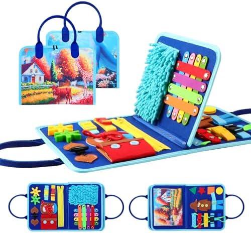 Fidget Blanket for Adults with Dementia, Dementia Activities for Seniors, Alzheimer's Products Multi-Use Busy Sensory Board, Gifts for Him Her Dementia Products for Elderly and Children with Autism