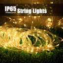 Solar Rope String Lights Outdoor 72Ft 200 Led Waterproof Solar Powered Fairy Lights with 8 Lighting Modes, Copper Wire PVC Tube Lights for Garden Wedding Christmas Party DIY Decor(Warm White, 1 Pack)