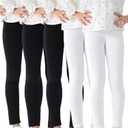 5PCS Stretchy Footless Girls' Leggings: Easy Pull-On Warm Tights 4-12 Year Olds Comfortable Heel-Free All-Day for 4-5Years