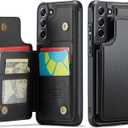 Vinich for Samsung Galaxy S21 Ultra Wallet Case with Card Holder, RFID Blocking Credit Slots Kickstand Shockproof Phone Cover for Women Men, Rose Gold