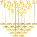 20 Pcs Metal Table Numbers 1-20 Wedding Table Numbers 12 Inch Stainless Steel Desk Number Stands Sturdy Holder Base for Wedding Party Restaurant Birthday (Gold)