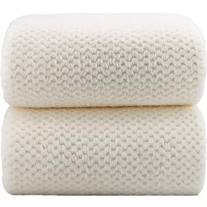 YTYC Towels,39x78 Inch Oversized Bath Sheets Towels for Adults Luxury Bath Towels Extra Large Sets for Bathroom Super Soft Highly Absorbent Microfiber 80% Polyester (White,2 Piece)