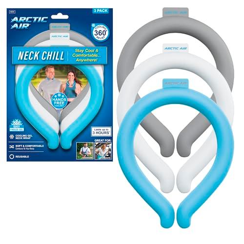 Arctic Air Neck Chill, Neck Cooling Tube, Hands Free Cooling, Quick Freeze Gel, Wearable Body Coolers for Hot Weather, Reusable, Adjustable Fit, 2 Pack