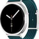 Sport Silicone Band Compatible with Samsung Galaxy Watch 8 Band 40mm 44mm/Galaxy Watch 8 Classic 46mm(2025), Soft Silicone Replacement Strap with Magnetic Buckle for Galaxy Watch 8 Women Men (Deep Green Band + Silver Buckle)