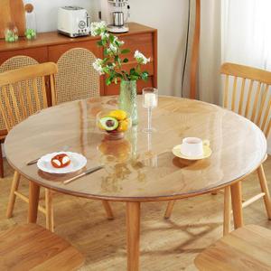 Warmstar Clear Table Protector 2mm Thick, Dia.48 Inch Round Table Cover Protector, Plastic Table Cover, Clear Desk Mat Desk Pad, Desk Protector Mat for Coffee Table, Writing Desk, Dining Room