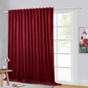 StangH Christmas Decoration Velvet Curtains, Holiday Decor Super Soft Solid Window Panels, Room Darkening Noise Reducing Drapes for Movie Room/Party Backdrops, Red, W100 x L144 inches, 1 Panels