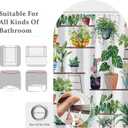 Boho Plant Wall Shower Curtain, Spring Green Plants Flower Shower Curtain Set for Bathroom, Natural Arboretum Botanical Garden Fabric Bath Curtain with Hooks, 72x78in