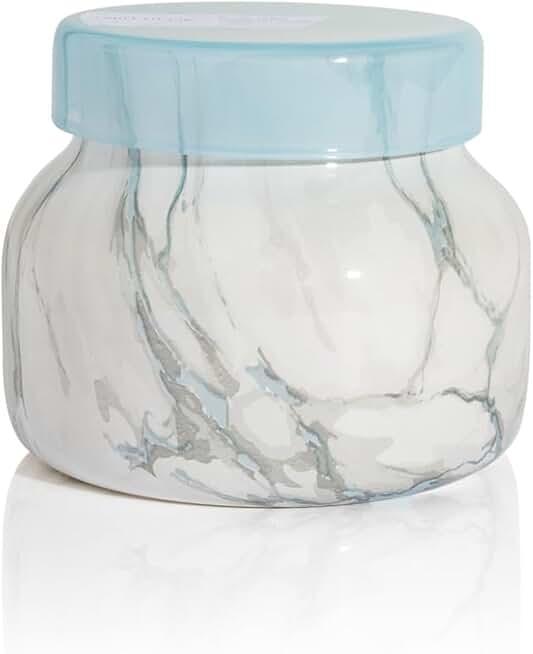 Capri Blue Modern Marble Jar Candles - Luxury Scented Candles for Home - Long Lasting Soy Wax Blend - Scented Home Decor Gifts - Blue Jean (8 oz)