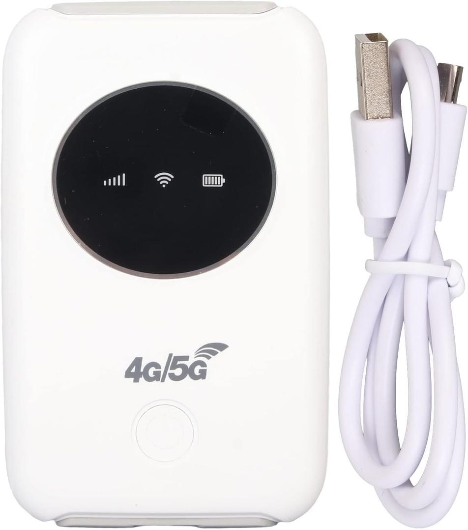 4G/5G WiFi Hotspot, Unlocked USB WiFi Modem with SIM Card Slot, Portable Travel Router for Smartphone Tablet Laptop, Supports 300Mbps, 10 Device Connectivity