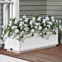 HyeFlora Artificial Flowers for Outdoors 2PCS Faux Petunias Silk Fake Flowers for Outside Planter UV Resistant Realistic Home Garden Porch Decor (White)