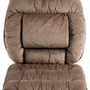 ALIBO Large Size Office Desk Chair Recliner Orthopedic Low Back Pain Relief Lumbar Pillow Nonslip Office Chair Velvet Backrest Supports and Butt Sitting Cushion Set with Adjustable Straps (Coffee)