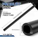 Pangda 12 Pcs Carbon Fiber Rod 6 x 4 x 1000mm Rod Black Round 6mm Hollow Matte Pole Tubing for Rc Airplane Repair DIY Craft Kite Model Remote-Controlled Airplanes Drones Project