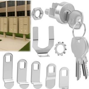5 Pack L-1172C Mailbox Lock Replacement Includes 3 Keys Per Lock& 5 Locking Plates  C9100 National Standard Key Lock for Cluster Boxes,90 Clockwise Rotation