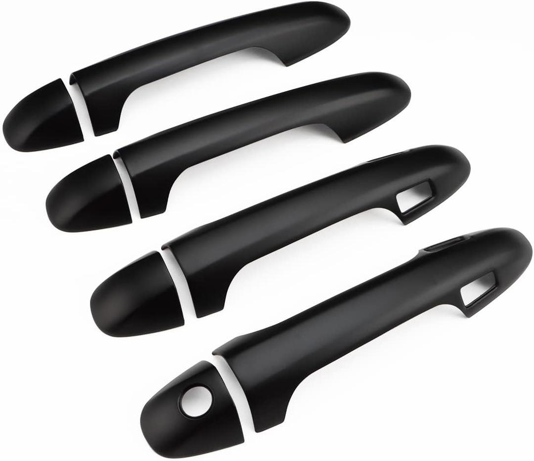 Exterior Door Handle Cover Compatible for 2016-2020 2021 2022 2023 Toyota Tacoma Accessories Door Handle Protectors for Tacoma (with 4 Smart Key Holes, Matte Black) (Matte Black)