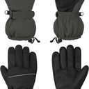Cooraby 2 Pairs Kids Snow Ski Gloves Winter Waterproof Warm Gloves for Boys Girls Cold Weather Outdoor