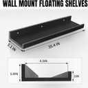 LaVie Home 35.4-Inch Black Floating Shelves for Wall Storage Set of 4 - Modern Minimalist Picture Ledge Shelf Wall Decor for Kitchen, Bedroom, Bathroom, and Living Room, Large Floating Shelves