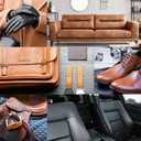 STARTSO WORLD Leather Restoration Kit | Includes Leather Recoloring Balm, Leather Cleaner, Protection Cream| Restores & Repairs (Light Brown)