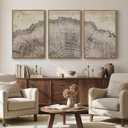 Framed Modern Farmhouse Wall Art for Living Room, 3 Piece Large Neutral Tree Ring Canvas Prints Paintings, Rustic Nature Wood Stump Pictures Artwork for Bedroom Hallway Office Walls Decor, 24x36 Inch, 24"W x 36"Hx 3 Pcs