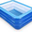 Inflatable Swimming Pool for Kids, 59" X 45" X 20" Kiddie Pools with Inflatable Soft Floor, Durable Blow Up Pools for Backyard, Garden or Indoor (Blue)