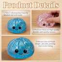 Dumpling Squishies Toy, Giant Glitter Dumpling, Colorful Steamed Bun Stress Balls Fidget Sensory Toy,Squeeze Dough Ball Stress Relief Hand Toys with Food Steamer Stretchy Desk Toys (Transparent)