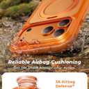 MAGIC JOHN Heavy Duty for iPhone 17 Pro Max Case with Stand, Fit for MagSafe, 360 Magnetic Ring Holder, Camera Control Cases, Shockproof Phone Case for iPhone 17 Pro Max 6.9", Rugged Cover, Orange