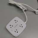 6 Ft Surge Protector Power Strip - 8 Widely Outlets with 4 USB Ports, 3 Side Outlet Extender with 6 Feet Extension Cord, Flat Plug, Wall Mount, Desk USB Charging Station, ETL,White