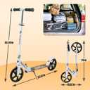 Kick Scooter for Ages 6+, Kids, Teens & Adults. Max Load 240 LBS. 8IN Big Wheels for Kids, Teens & Adults, 3 Adjustable Levels, White