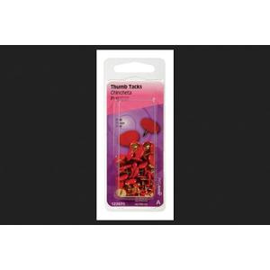 3 Pack Hillman Thumb Tacks 3/8" 5/16" Steel Red Polybox