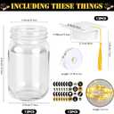 12 Sets Graduation Decorations Mason Jar Graduation Tables Centerpieces for Class of 2026 with Graduation Cap with Hole and Tasse for Flowers Graduation Party Ceremony School Event Decor (White)