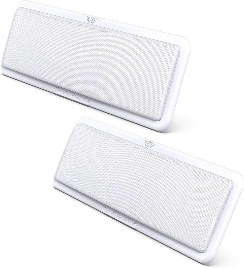 Leisure LED RV LED Ceiling Light Fixture 20" x 6.5" -1450 Lumen with Touch Dimmer Switch Interior Lighting for Car/RV/Trailer/Camper/Boat DC 12V Natural White 4000-4500K (2-PACK)