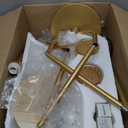 Lightdot Glass Floor Lamp with Shelf 2-Lights Amber Glass Gold Floor Lamps