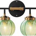 Modern Vanity Light Bathroom 4-Light Fixtures Emerald Green Glass