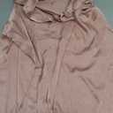 Chigant Women's Blouse Satin Silk Shirts Button Down Shirts Casual Loose Long Sleeve Office Work Tunic Tops , M