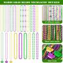 500PCS Mardi Gras Beads Throws, Bulks Green Purple Gold Metallic Mardi Gras Beads Necklaces Accessories Bulks, Beads Necklace Costumes for Parade Throws Party Decorations Supplies