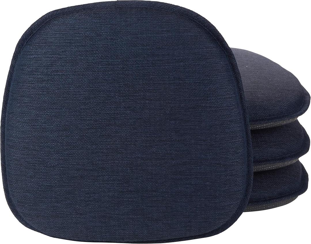 Klear Vu Gripper Non-Slip Mid Century Modern Shell Chair Cushion, Assembled in USA, Extra Thick Fill, Omega Upholstery Fabric, Set of 4 for Dining Room and Kitchen, 4 Count (Pack of 1), Indigo