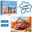 24 Large Piece Puzzle for Seniors 6 Pack Puzzles Dementia Alzheimer's Products and Activities for The Elderly Adults Puzzle Alzheimer's Easy Puzzles Gift Memory Games for Patients, 6 Storage Bag